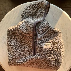 Abercrombie kids | girls size 7/8 | pull over | half zip | hoodie | Sherpa
